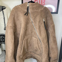 JIL Brown Oversized Teddy Jacket